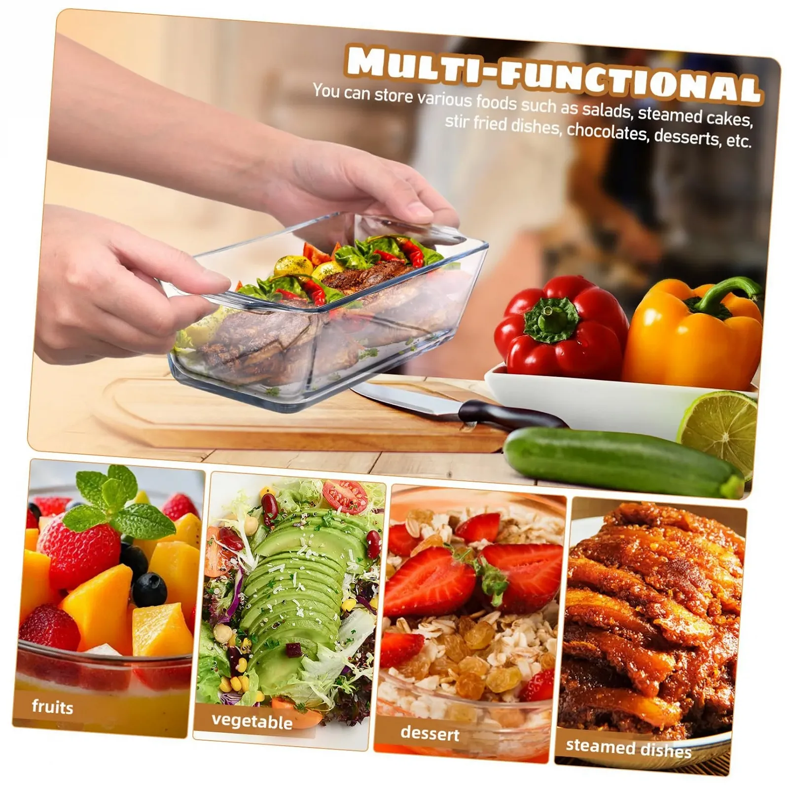 Форма для випікання термостійка скляна прозора, фото №3