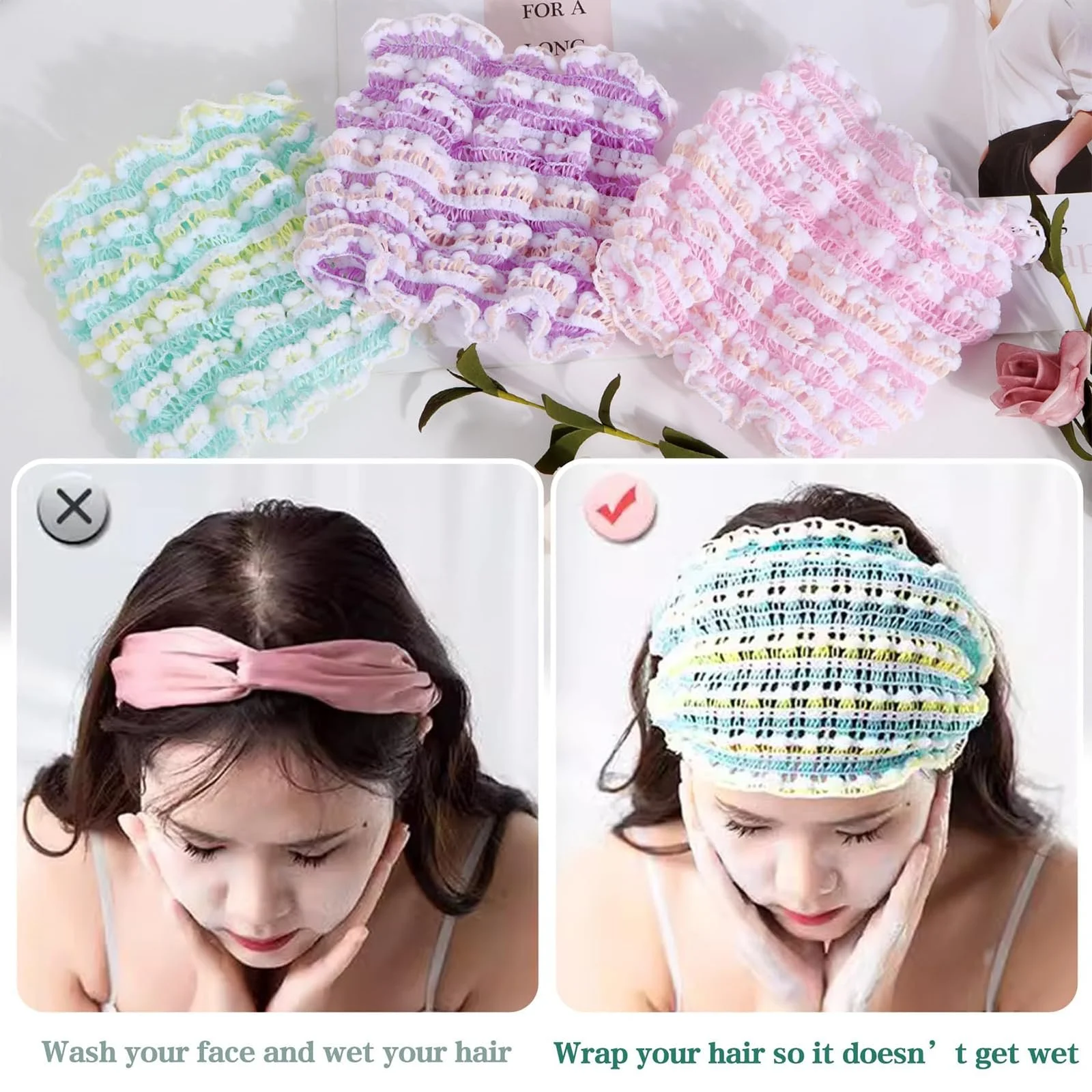 Набір косметичних пов'язок для волосся (3 шт.), фото №4