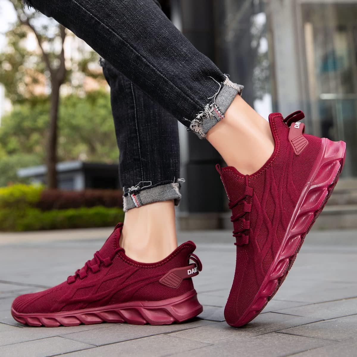 Кросівки Linenghs Чоловічі Для бігу Спортивні Червоне вино, фото №6