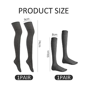 1 пара гольфів і 1 пара шкарпеток до литок, В'язані шкарпетки synthetic.ua - Фото 1