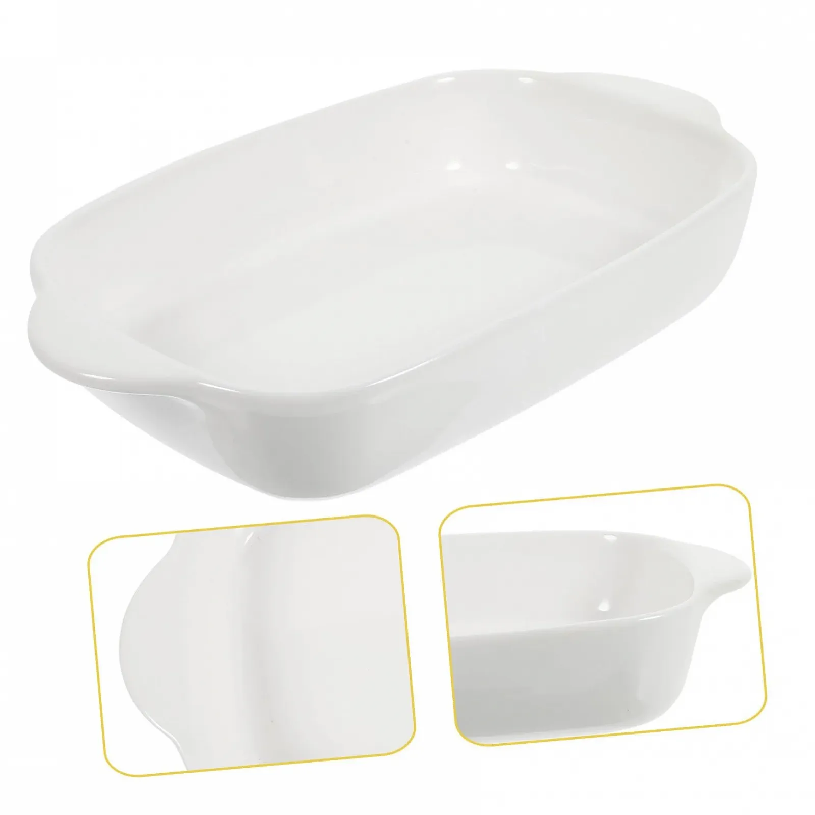 Форма для запікання VICASKY Керамічна з подвійною ручкою Термостійка Білий, фото №8 Форма для запікання VICASKY Керамічна з подвійною ручкою Термостійка Білий, фото №8