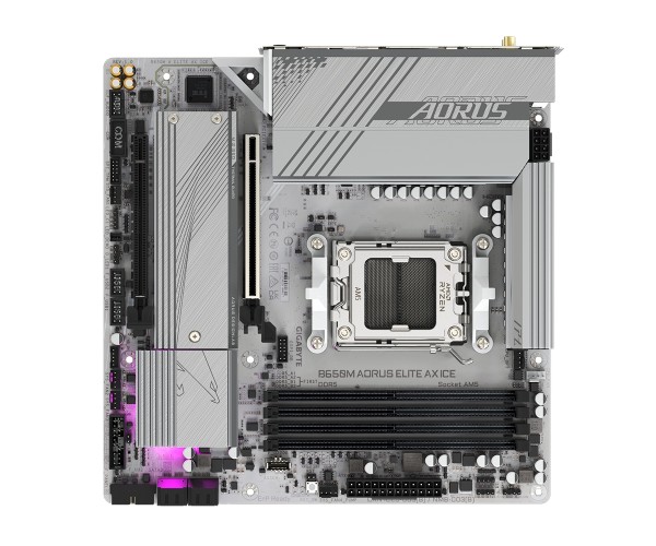 Материнська плата Gigabyte B650M Aorus Elite AX Ice Socket AM5, фото №5