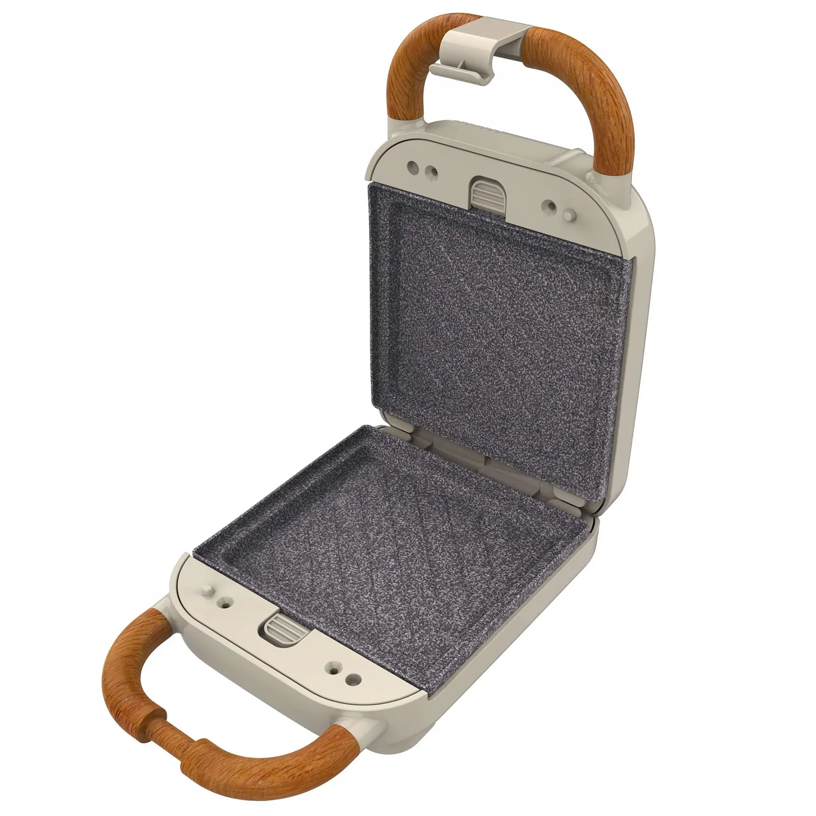 Сэндвичница Cecotec Rock'Ntoast Retro One Бежевый с тремя сменными пластинами, покрытием Rockstone, 700 Вт., фото №2 Сэндвичница Cecotec Rock'Ntoast Retro One Бежевый с тремя сменными пластинами, покрытием Rockstone, 700 Вт., фото №2