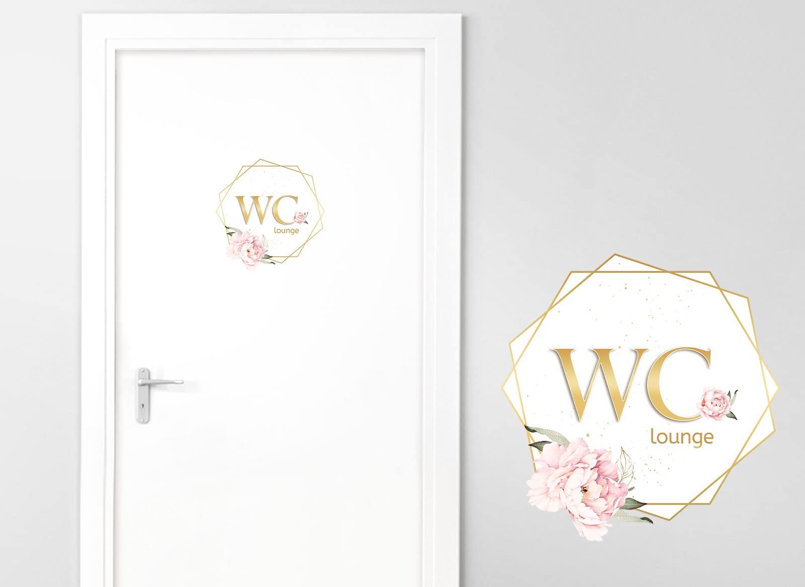 Наклейка на двері Grandora DL734 Toilet Lounge Peonies 19 x 20 см, фото №2 Наклейка на двері Grandora DL734 Toilet Lounge Peonies 19 x 20 см, фото №2