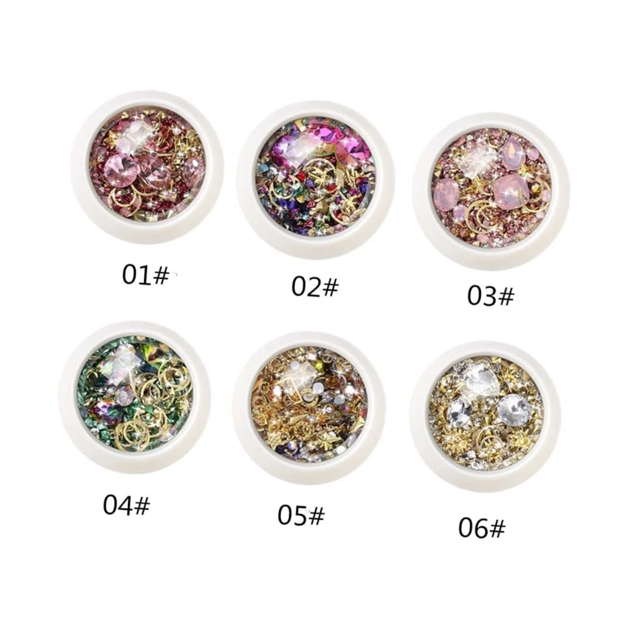 Набор страз для ногтей 6 шт. Микс, фото №7