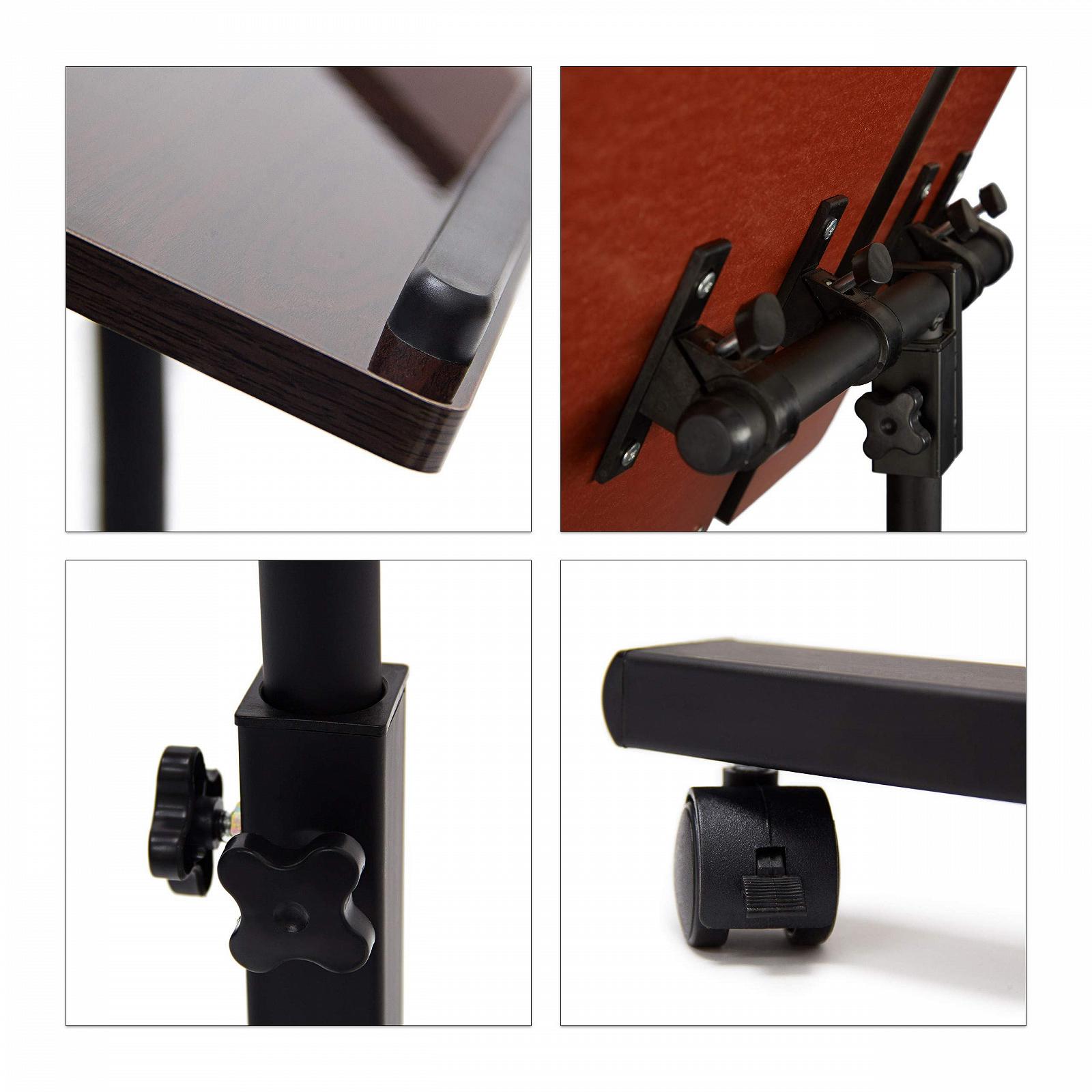 Подставка для ноутбука Relaxdays регулируемая по высоте, деревянная, черная, 95 x 60 x 40 см, фото №8