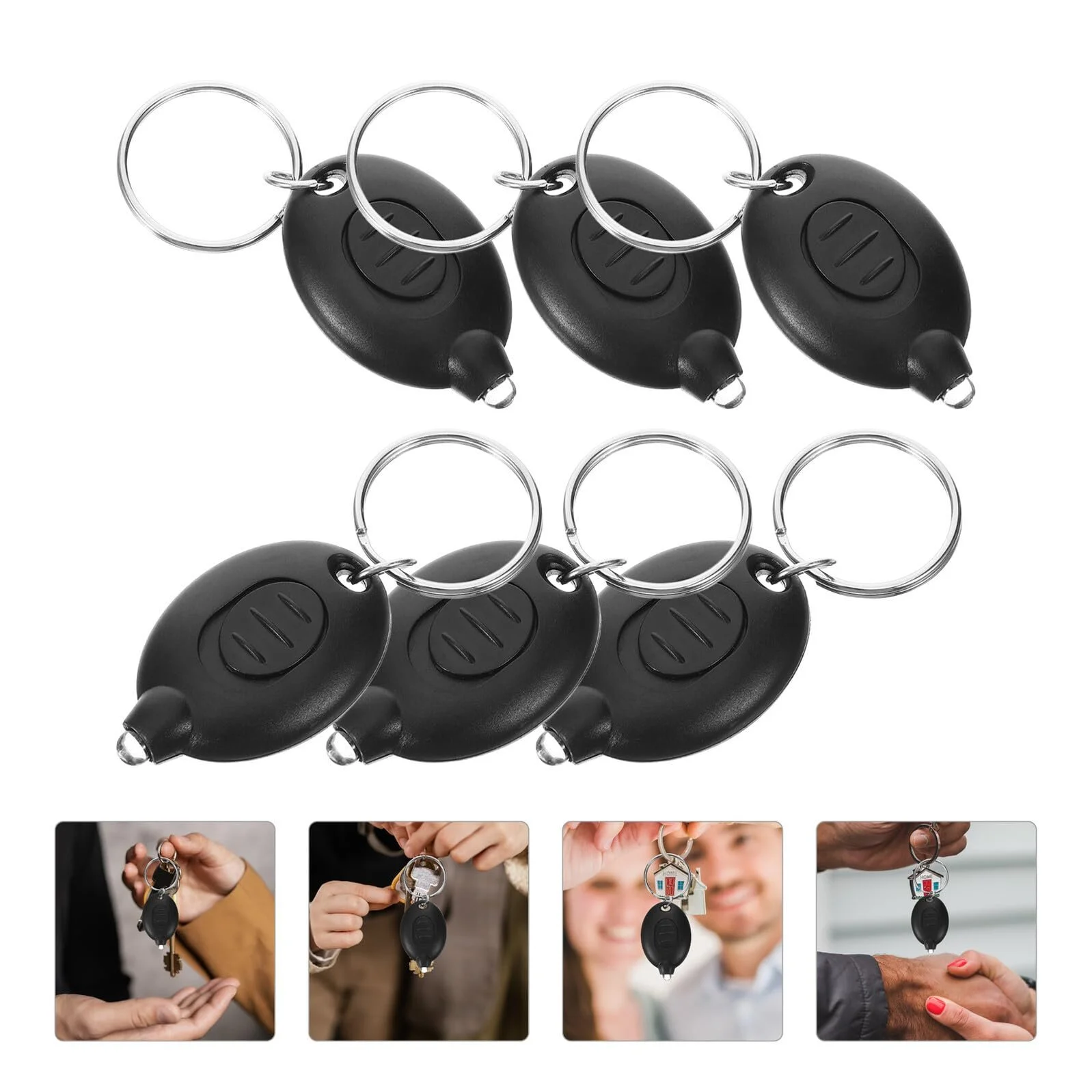 Міні LED ліхтарик-брелок, 6 шт, компактний, легкий, матеріал ABS, практичний, аварійний ліхтарик для ключів, сумок та рюкзаків, зручна прикраса для вечірок, фото №5