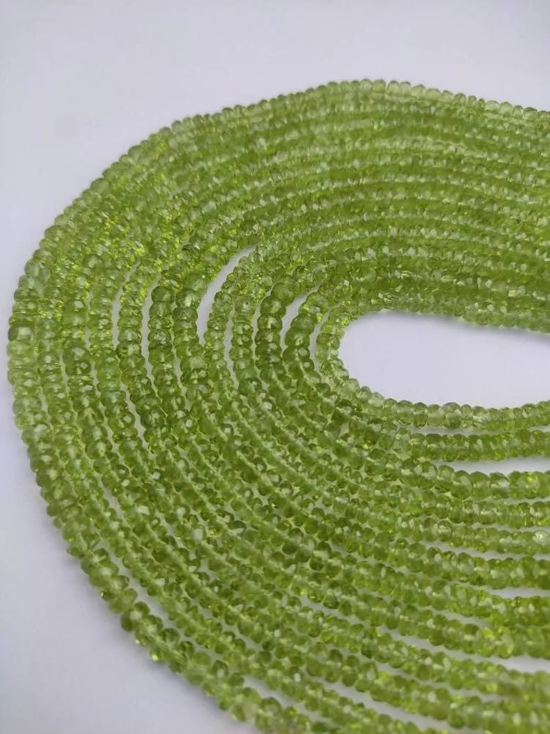 Бусины Peridot натуральный, рондель, ограненные, 4.5-5 мм, зеленый, фото №3