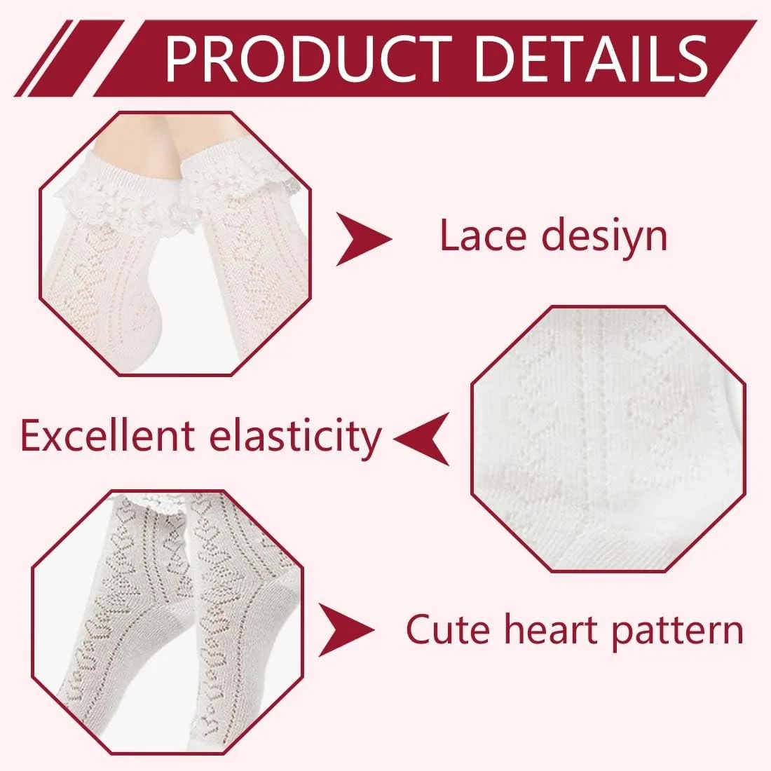 Шкарпетки Білі Мереживні Гомілкові Шкарпетки з Воланами Dirndl для Жінок, фото №2 Шкарпетки Білі Мереживні Гомілкові Шкарпетки з Воланами Dirndl для Жінок, фото №2