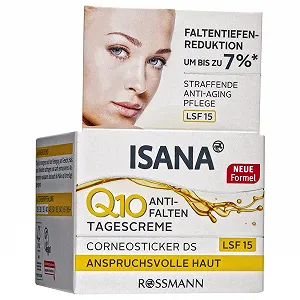 Денний крем ISANA Q10 Anti-Falten проти зморшок LSF 15 50 мл - Фото 1
