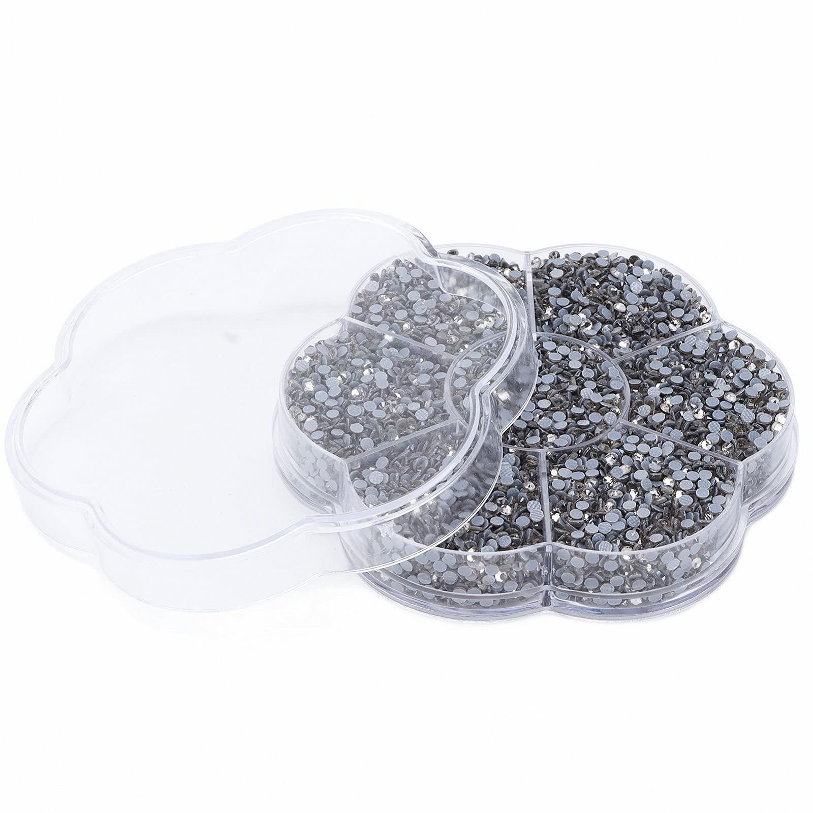 Стрази Emoshayoga круглі 7 кольорів прозорий, сірий, 14400 штук, фото №4