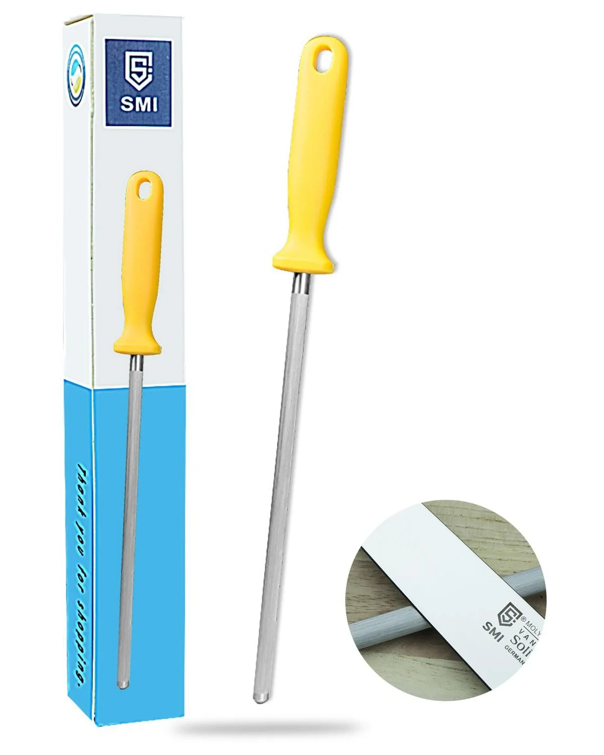 Мусат SMI Solingen сталевий з жовтою ручкою, фото №6