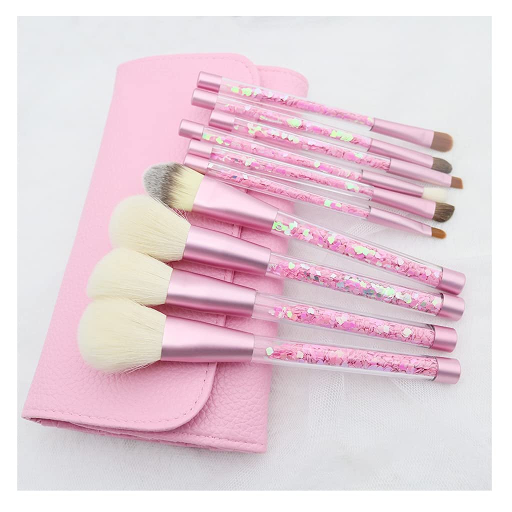 Набір кистей для макіяжу 10 шт. Diamond Brush Set, кисті з кришталевою ручкою для тональної основи, змішування, пудри, тіней, косметичка, набір кистей для краси, фото №1
