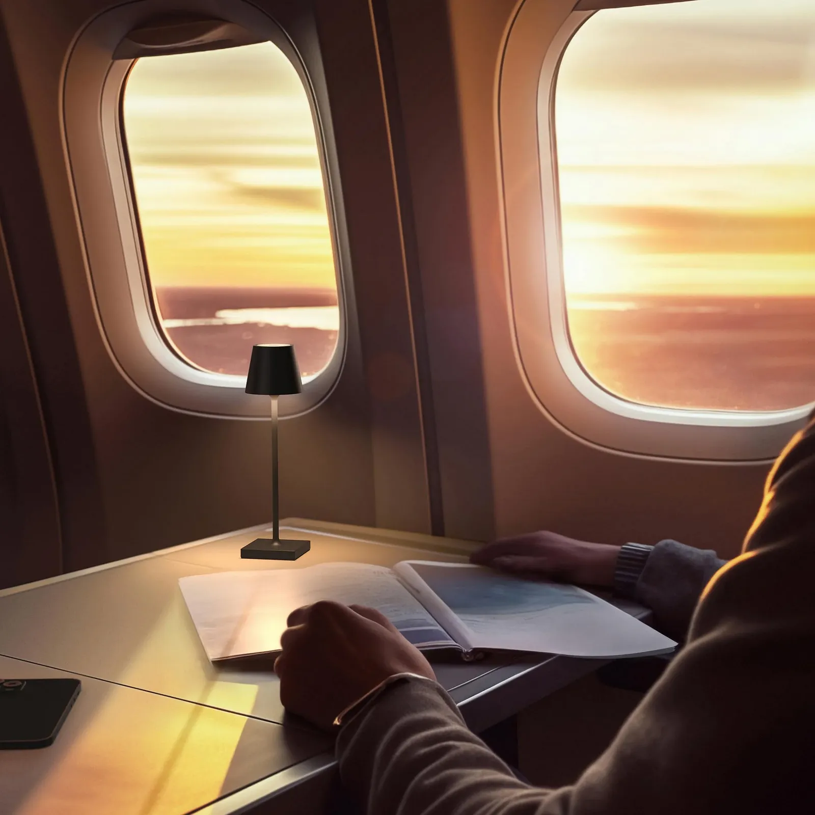 Настільна лампа SIGOR Nuindie 2.0 Mini LED Акумуляторна з регулюванням яскравості Indoor & Outdoor IP54 25 см Night Black, фото №7