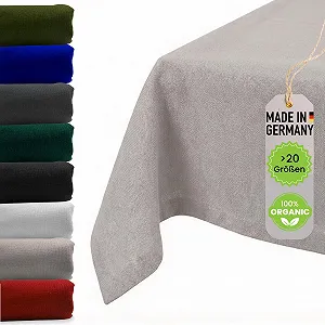 Скатертина бавовняна chambry Canvas 120x120 см Пісочна - Фото 1