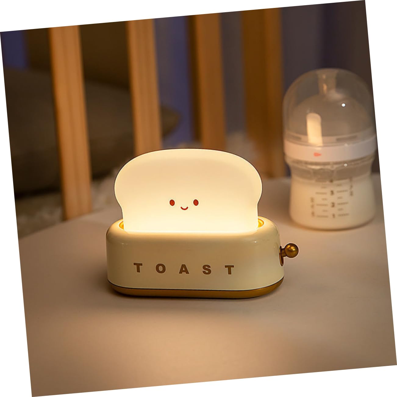 Нічник Hoement Toaster LED для спальні, подарунок на день народження, для дівчаток, на батарейках, фото №6