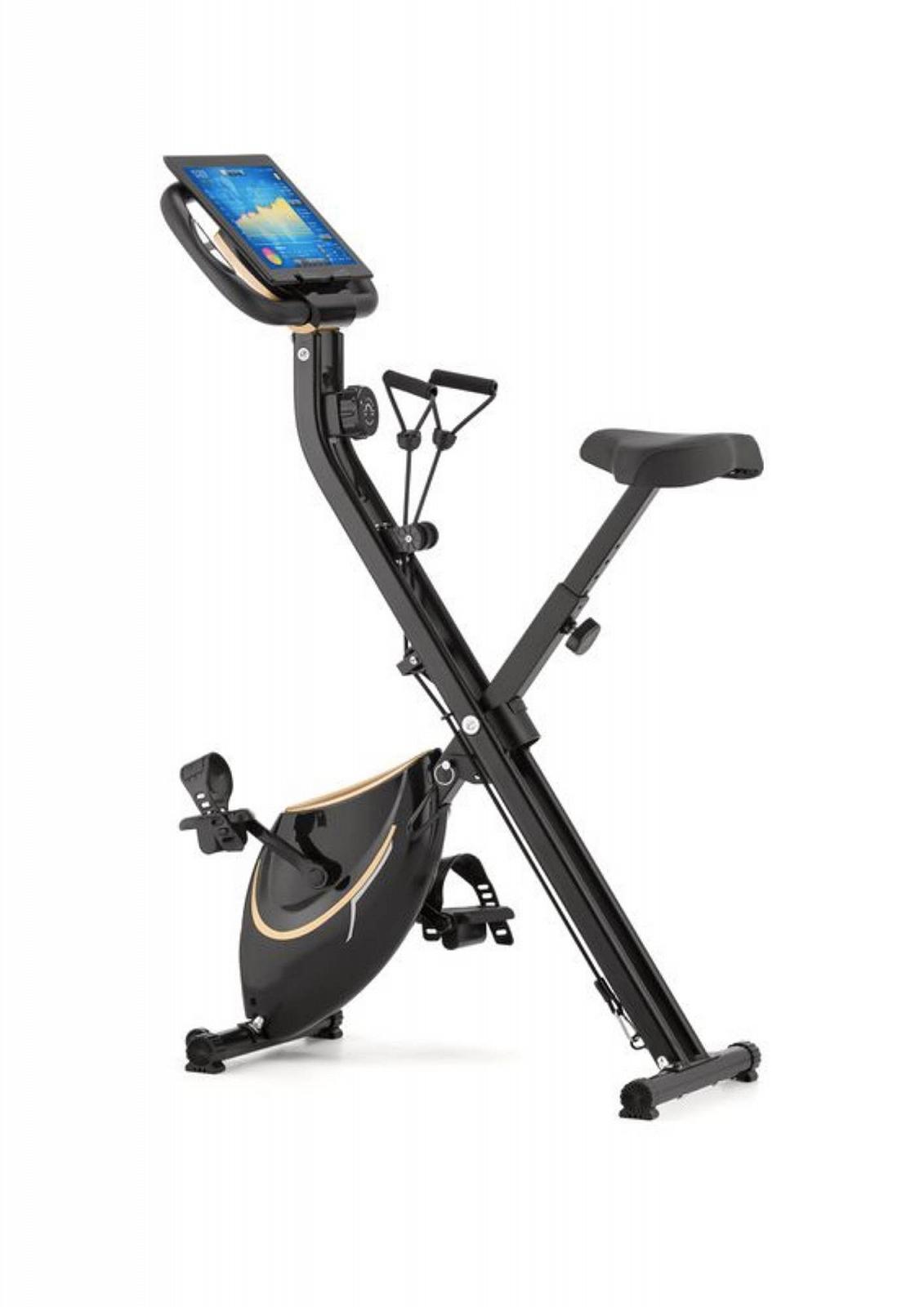 Велотренажер Gymtek FX600 магнитный складной с эспандерами золотой, фото №1