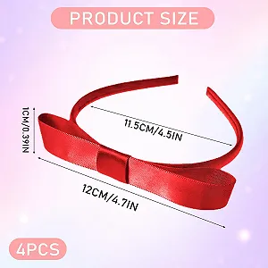 Обруч на голову с красным бантом 4 шт. synthetic.ua - Фото 1