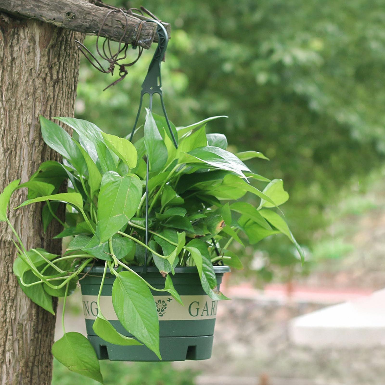 Подвесные цветочные горшки для балкона и сада пластиковые с крючками 1,7 л, фото №5