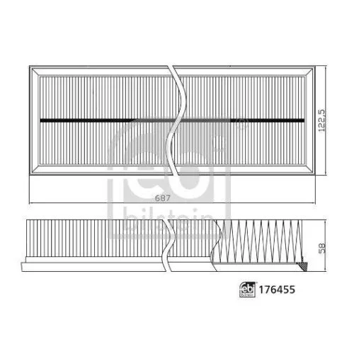 Повітряний фільтр FEBI BILSTEIN 176455 для PORSCHE, фото №3