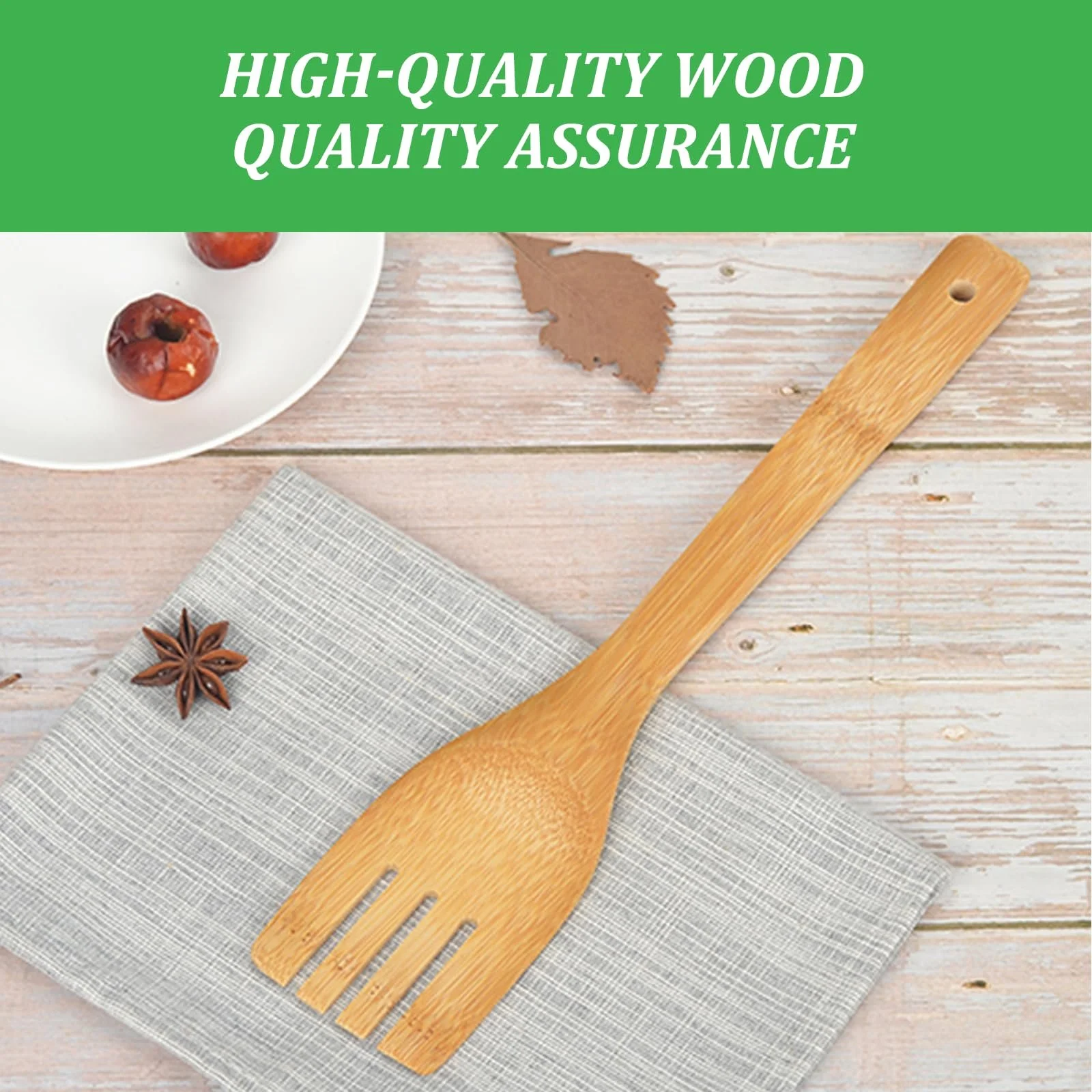 Набор лопаток и ложек Wooden 4 Piece 30 cm BPA-Free Scratch-Resistant, фото №3 Набор лопаток и ложек Wooden 4 Piece 30 cm BPA-Free Scratch-Resistant, фото №3
