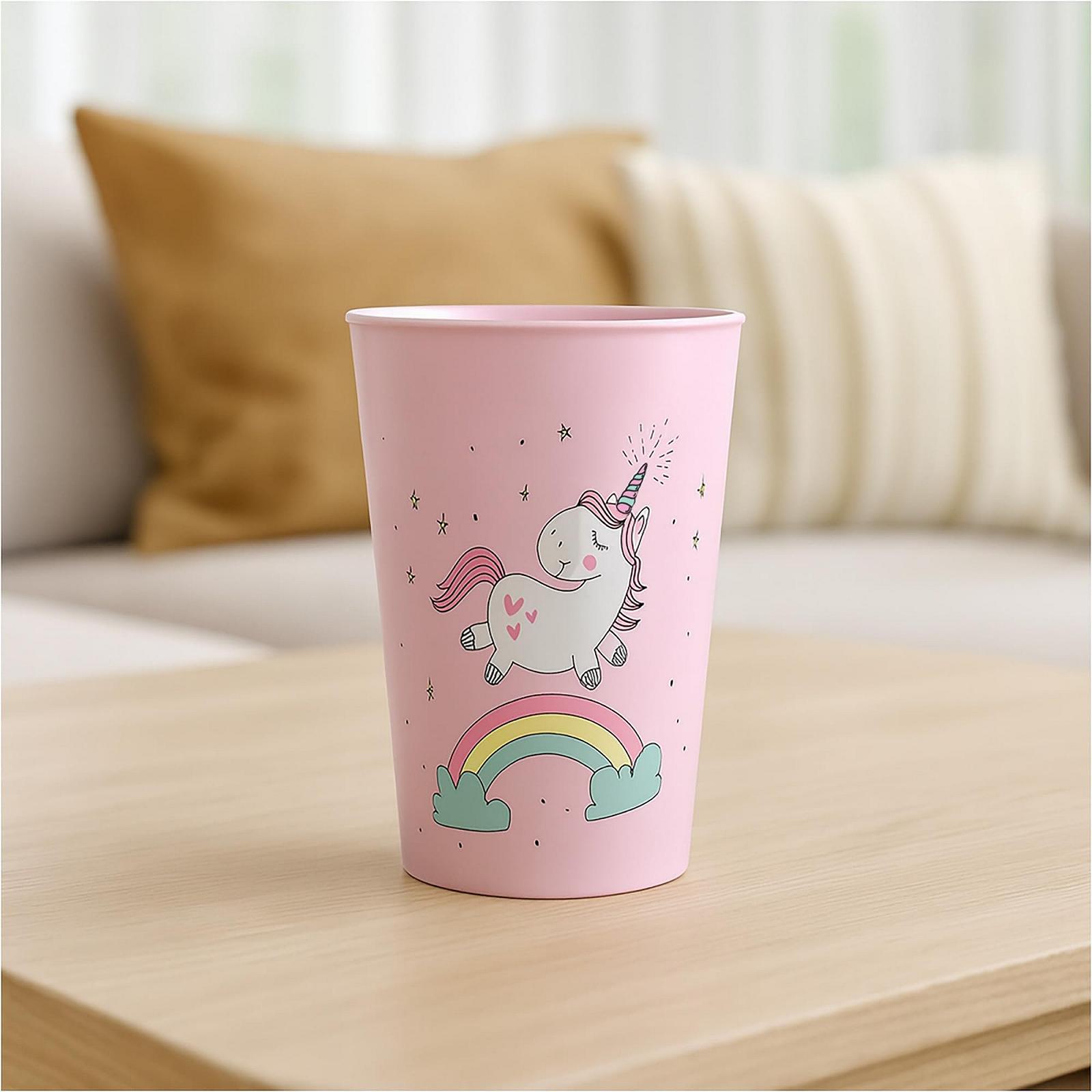 Дитяча чашка Пластикова чашка 250 мл для школи в дитячий садок (Рожевий Єдиноріг), фото №4