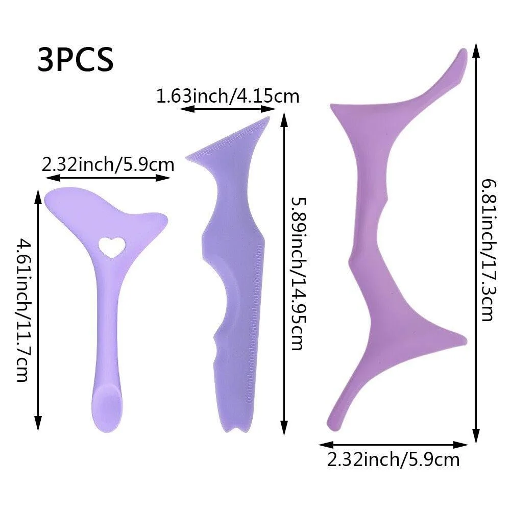 Трафарети для очей 3 штуки силіконовий інструмент для макіяжу, фото №2 Трафарети для очей 3 штуки силіконовий інструмент для макіяжу, фото №2