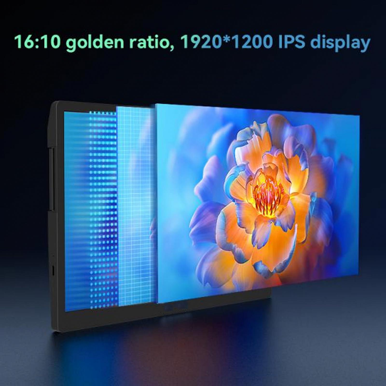 Экран ASHATA 13.3 Inch DIY Portable HD Triple Screen для ноутбуков 11.6-17 дюймов, фото №4
