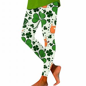 Термо Леггинсы Женские St. Patrick's Day с принтом Длинные Утепленные Плотные Колготки Спортивные Леггинсы Тренировочные  Уличные Спортивные  Джоггеры Для Йоги - Фото 1