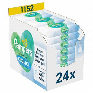 Влажные салфетки Pampers Harmonie Aqua, 24 упаковки по 48 штук, 1152 штук - Фото 1