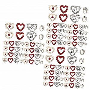 Украшения для ногтей в форме сердца FRCOLOR 120 шт. Блестящие стразы для маникюра на День Святого Валентина для нейл-арта и творческих поделок - Фото 1