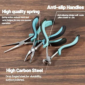 Набор мини плоскогубцев SPEEDWOX 5 штук, включая плоскогубцы с плоским носом, плоскогубцы с изогнутым длинным носом, боковые кусачки, плоскогубцы с длинным носом, торцевые кусачки для рукоделия, ремонта synthetic.ua - Фото 1