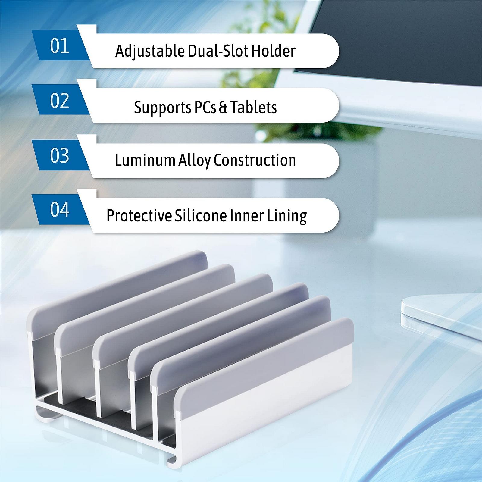 Держатель для ноутбука Elestoria вертикальный регулируемый для 5 устройств (до 17.3 дюймов), фото №4