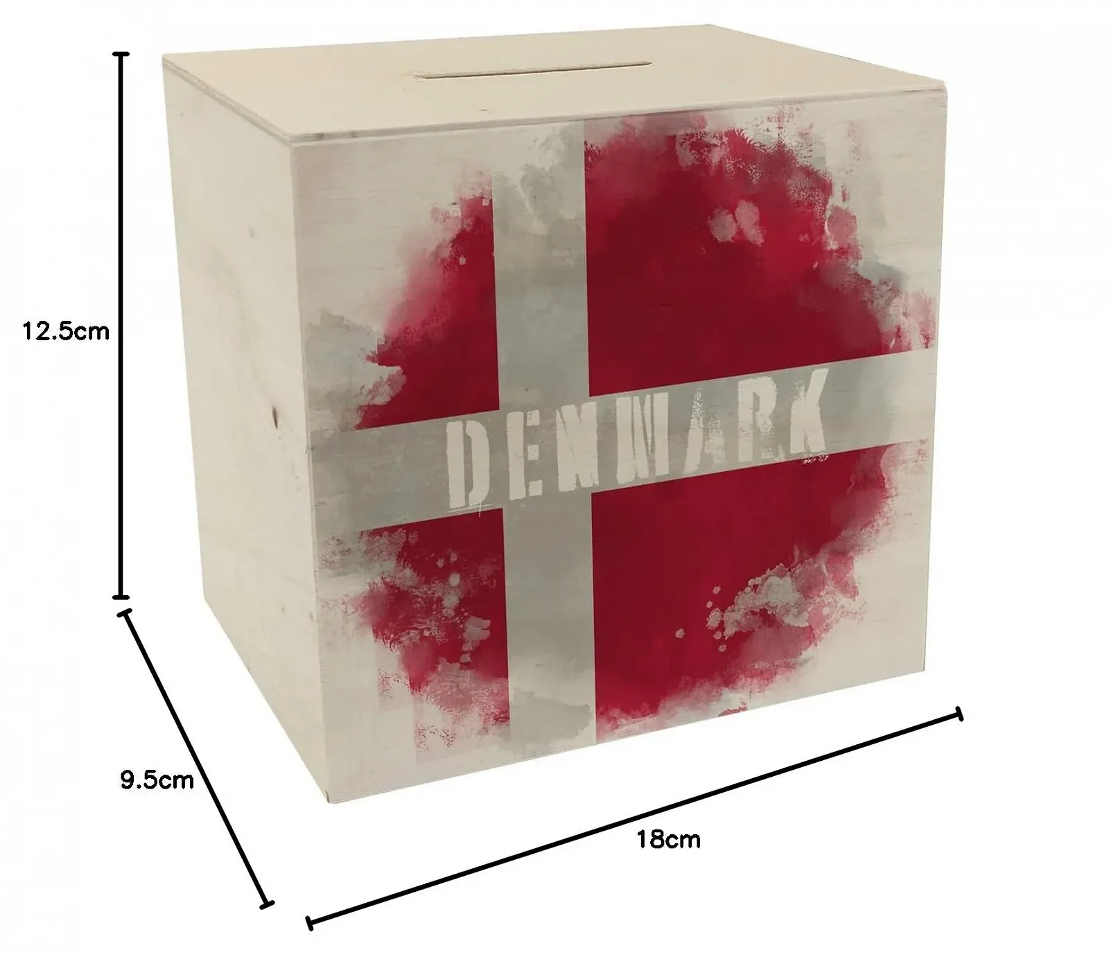 Скарбничка Дерев'яна Прапор Данії Used Look, фото №9