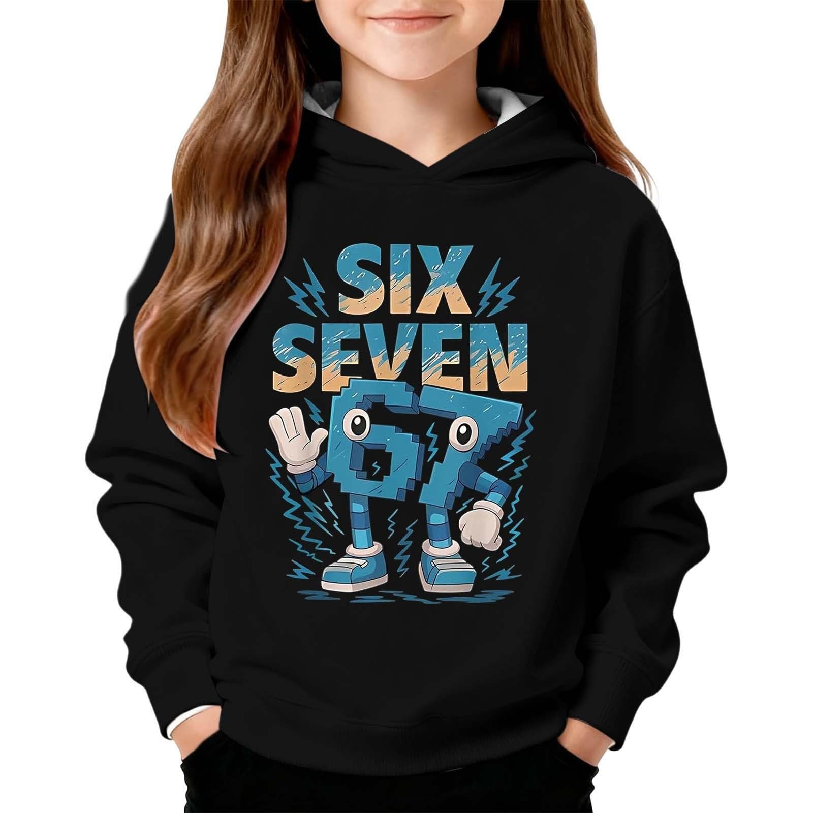 Худі 67 Meme Дитячий худі Six Seven для хлопчиків і дівчаток, фото №2