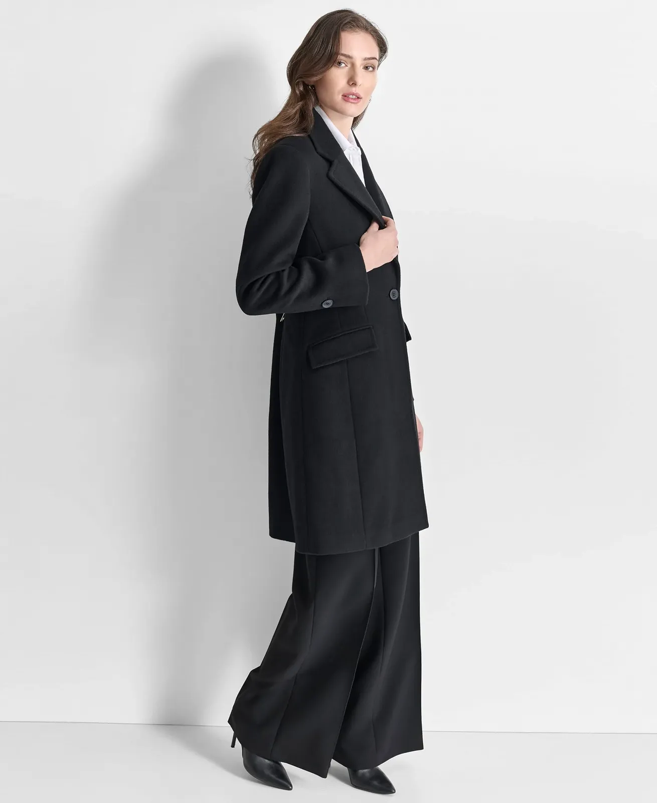 Пальто DKNY Шерсть Женское, фото №2 Пальто DKNY Шерсть Женское, фото №2