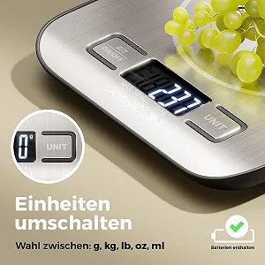 Кухонні ваги deleyCON MK6927 5 kg 1 g з LCD-дисплеєм Сріблястий ціна на synthetic.ua - Фото 1 Кухонні ваги deleyCON MK6927 5 kg 1 g з LCD-дисплеєм Сріблястий synthetic.ua - Фото 1