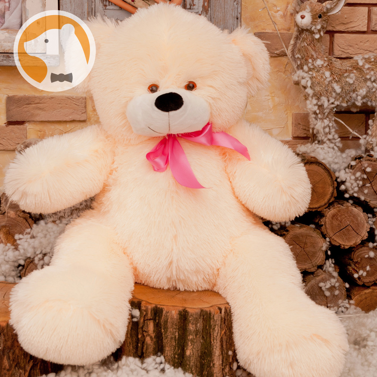 Мягкая игрушка 1000plus плюшевый мишка милашка, 90 см, кремовый, фото №2