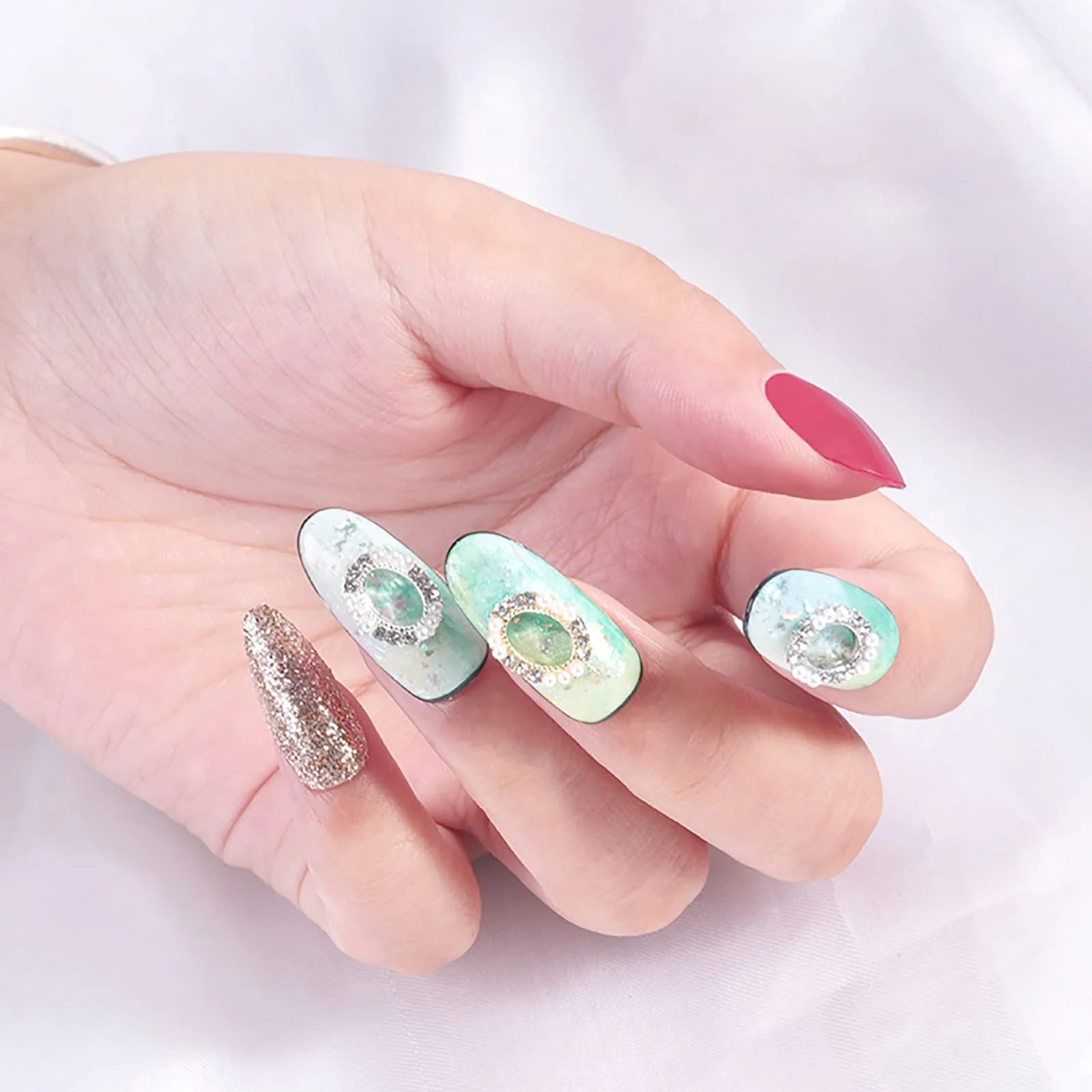 Стрази для нігтів  DIY Камінці для мистецтва Білий, фото №6