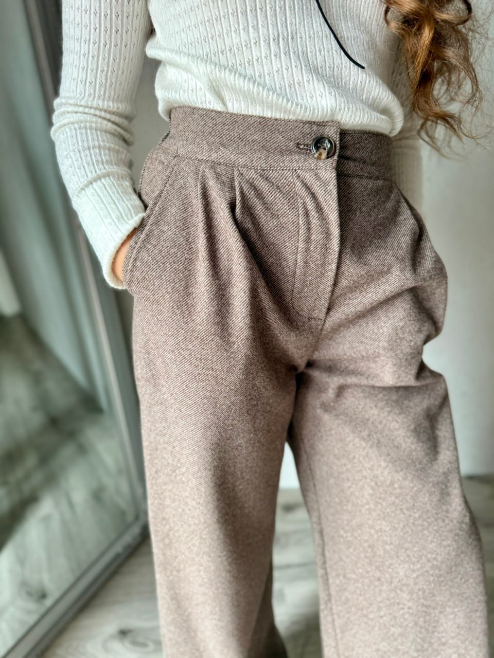 Стильные теплые брюки трикотаж камила (теплая) от 128 до 164 см, фото №11