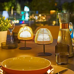 Набір настільних ламп Lumisky Twins Boheme Set of 2 LED 16 см Polyrattan synthetic.ua - Фото 1