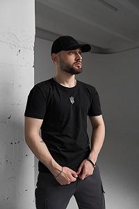 Футболка тризуб черная с липучками и змейкой synthetic.ua - Фото 1