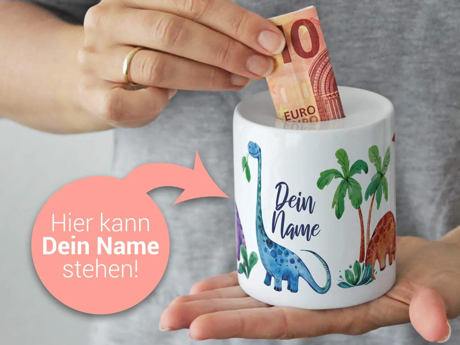 Скарбничка Керамічна Динозаври з іменем 95 мм Boundless, фото №3