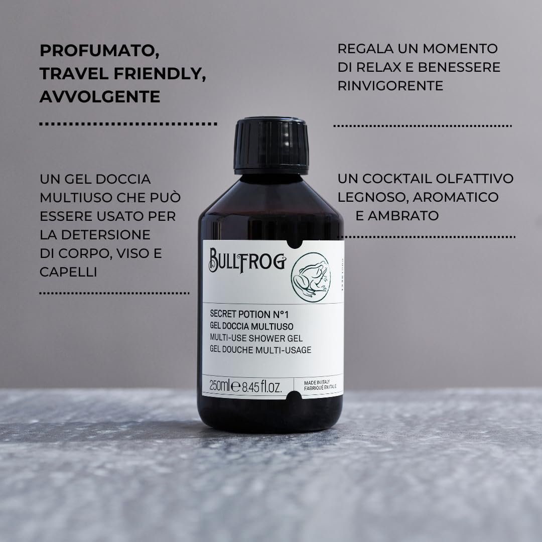 Багатофункціональний гель для душу Bullfrog Secret Potion No. 1 для тіла обличчя та волосся 250 мл, фото №5 Багатофункціональний гель для душу Bullfrog Secret Potion No. 1 для тіла обличчя та волосся 250 мл, фото №5