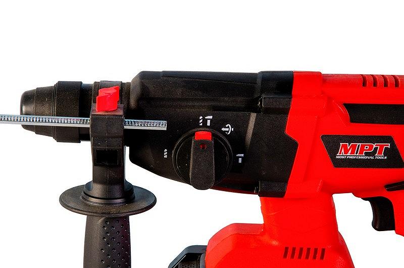 Перфоратор акумуляторний MPT SDS-PLUS 26 мм 21 В Li-ion 4 Аг 1400 об/хв 4500 уд/хв 1.5 Дж 3 режими кейс MCRH2641.B1, фото №6