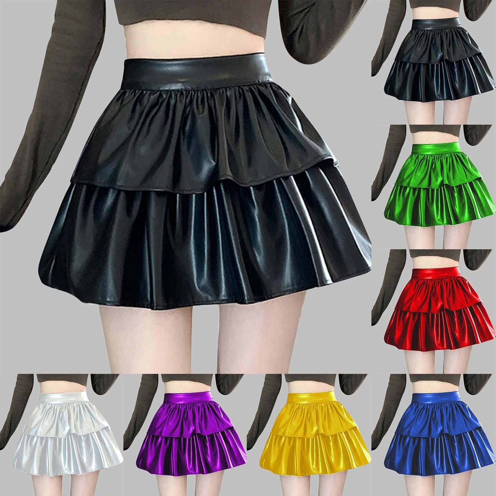 Мини-юбка Amxleh, большие размеры, из искусственной кожи, короткая плиссированная юбка, эластичная однотонная кожаная праздничная юбка-скейтер, мини-юбка с эластичной талией, PU кожаная клубная юбка, короткие юбки с, фото №5 Мини-юбка Amxleh, большие размеры, из искусственной кожи, короткая плиссированная юбка, эластичная однотонная кожаная праздничная юбка-скейтер, мини-юбка с эластичной талией, PU кожаная клубная юбка, короткие юбки с, фото №5