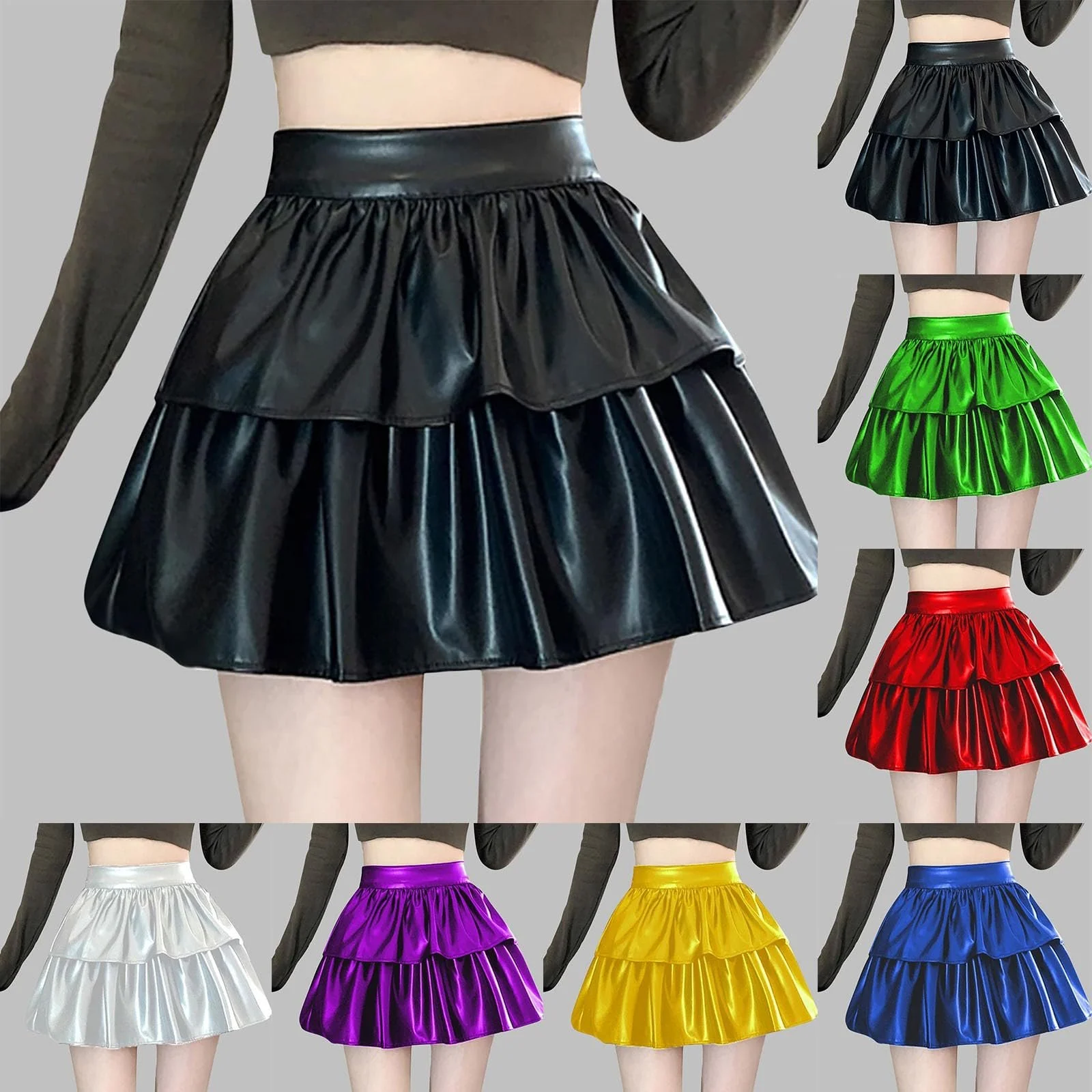 Міні-спідниця Amxleh, великі розміри, штучна шкіра, фото №5