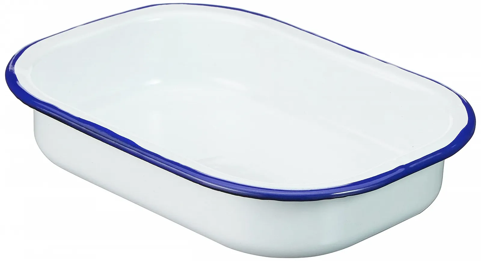 Форма-миска Krüger Universal 145 M/21B Сталева 21 см Біла з синім краєм 21 x 14 x 4.5 см, фото №1 Форма-миска Krüger Universal 145 M/21B Сталева 21 см Біла з синім краєм 21 x 14 x 4.5 см, фото №1