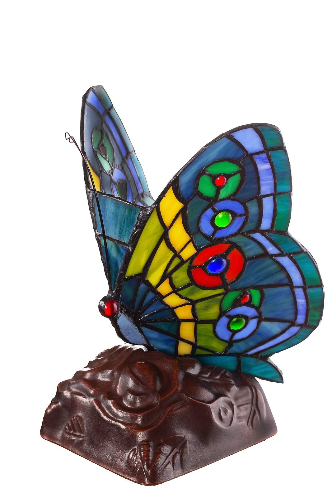 Настільна лампа Mosaic Style Figurine Butterfly Motif Glass, фото №3