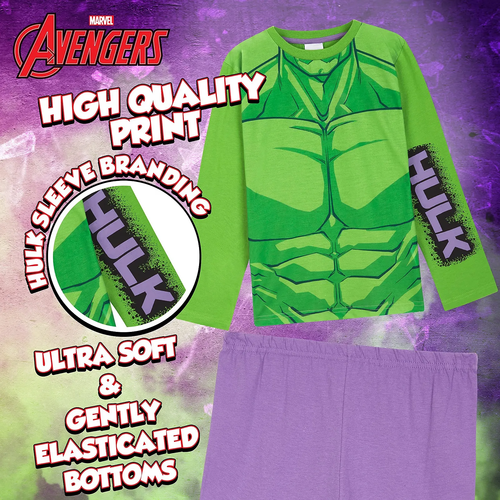 Піжама Marvel Hulk Дитяча Бавовняна Комплект з двох предметів, фото №5